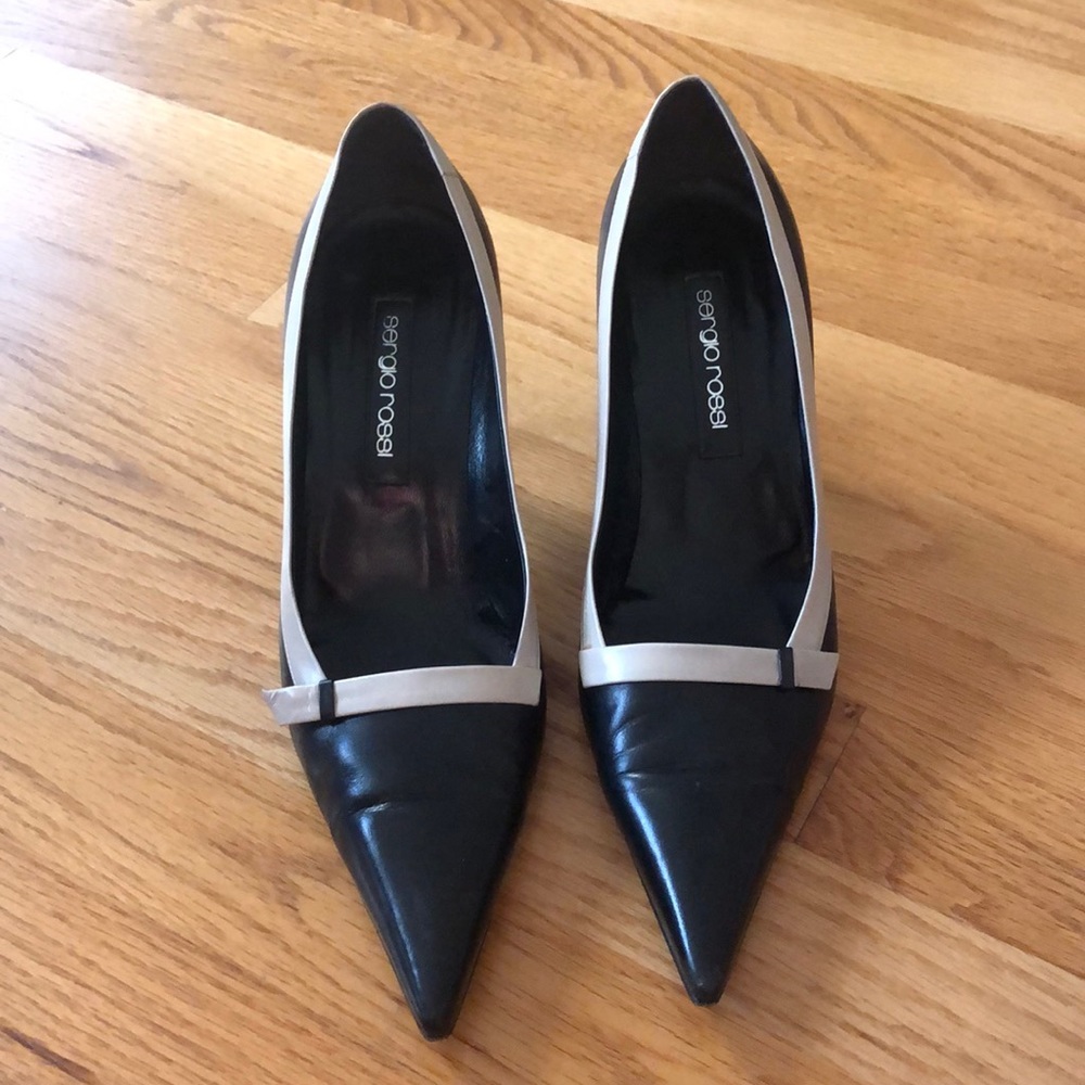 Sergio Rossi black leather heels